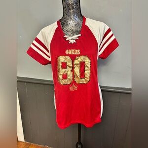 Majestic Red and Gold 49ers Womens XL Jerry Rice Jersey